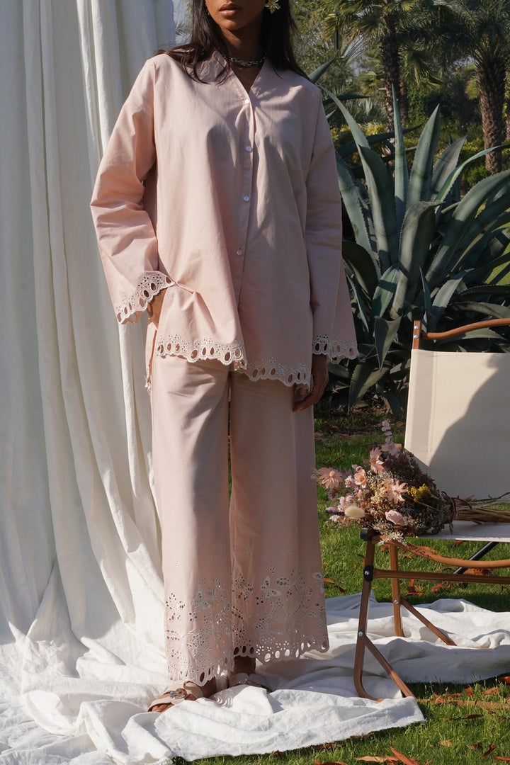 PINK WILD BALLERINA CUTWORK SHIRT