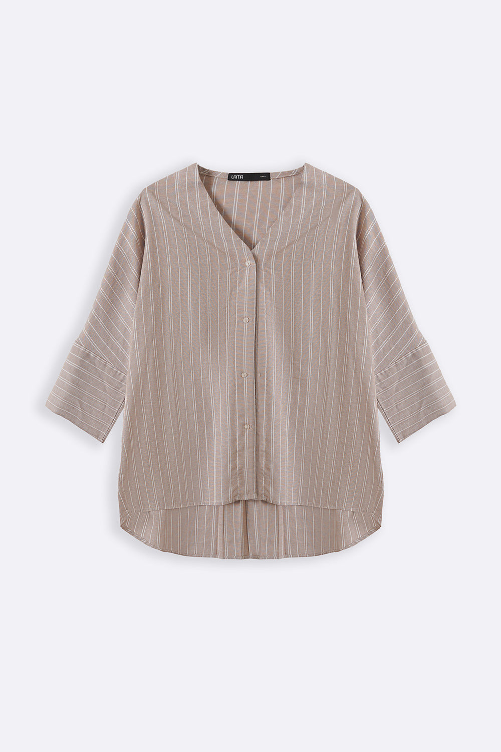 BEIGE LINEN BATWING SHIRT