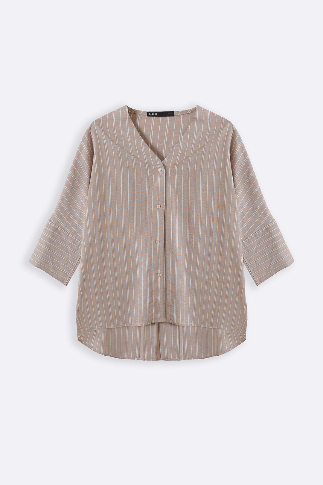 BEIGE LINEN BATWING SHIRT