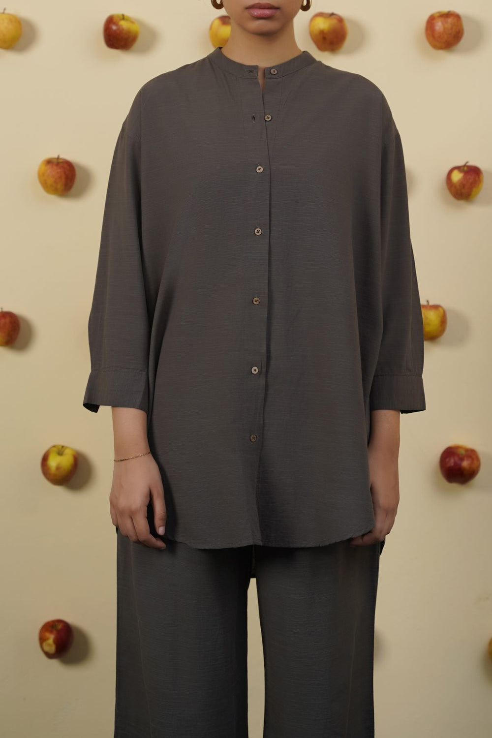 MOUSE GREY ESSENTIAL COTTON SHIRT