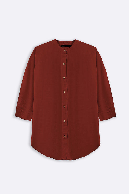 RUST ESSENTIAL COTTON SHIRT