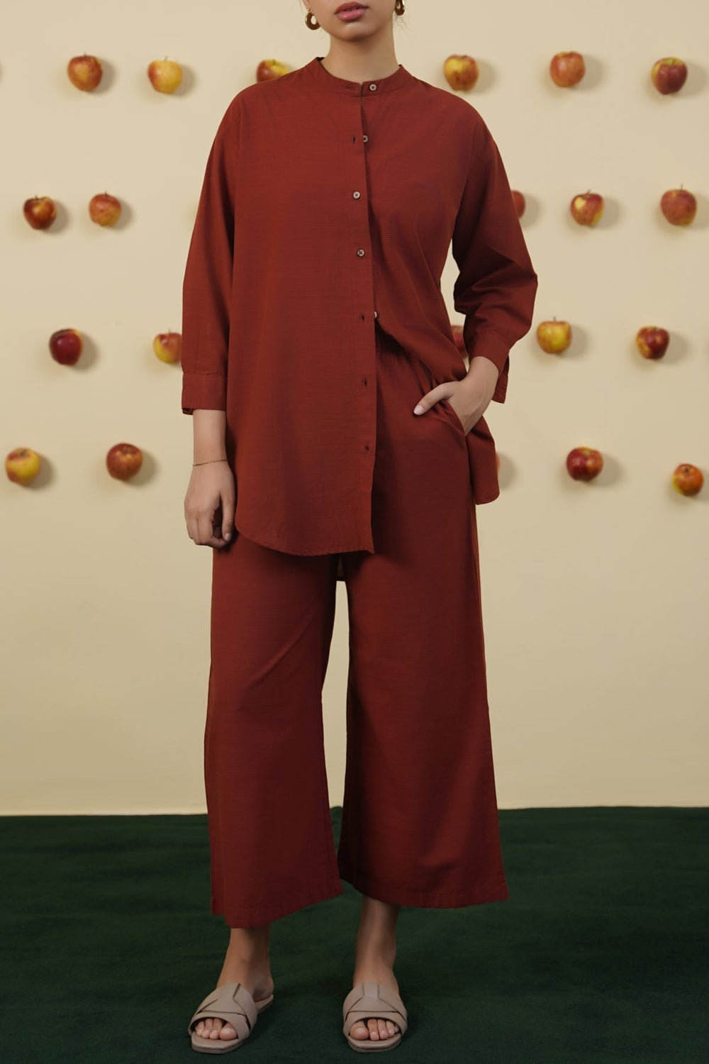 RUST ESSENTIAL COTTON SHIRT