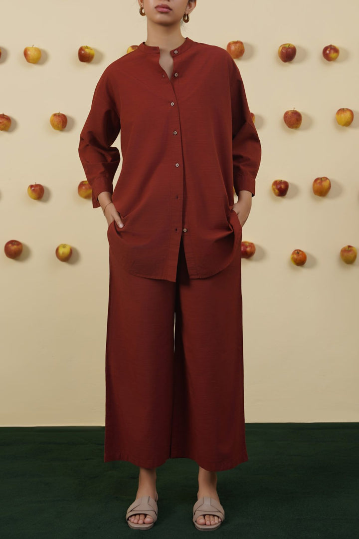 RUST ESSENTIAL COTTON SHIRT