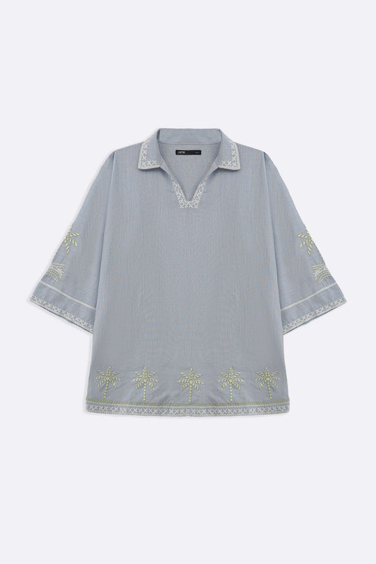 BLUE MORNING IN COLOMBO TUNIC