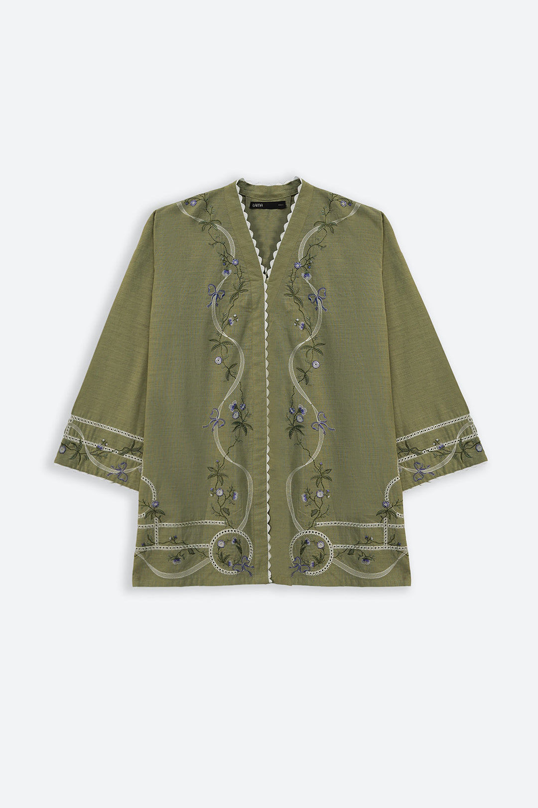 LIGHT GREEN VIOLA AND SAGE EMBROIDERED SHIRT