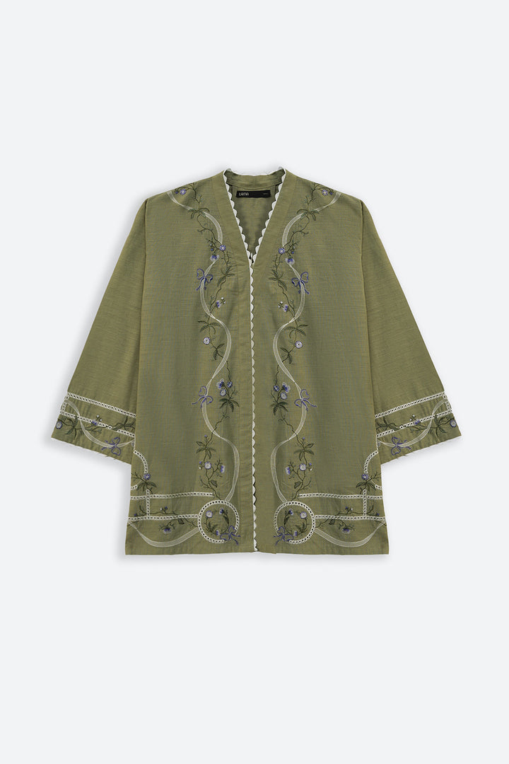 LIGHT GREEN VIOLA AND SAGE EMBROIDERED SHIRT