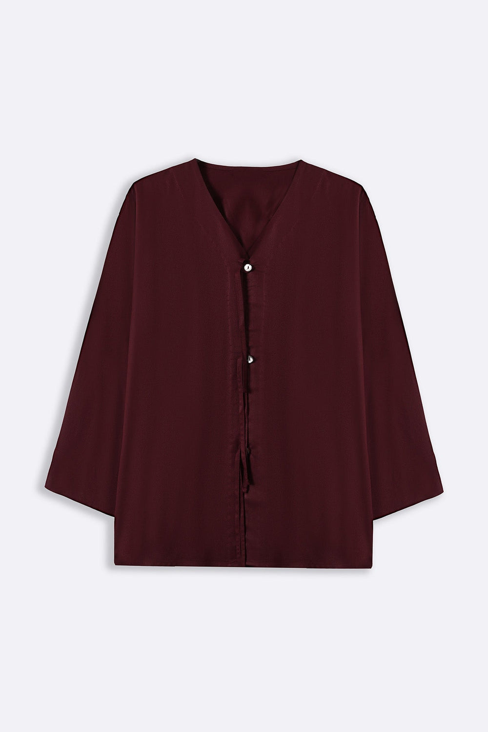BURGUNDY FREESTYLE BOW BLOUSE
