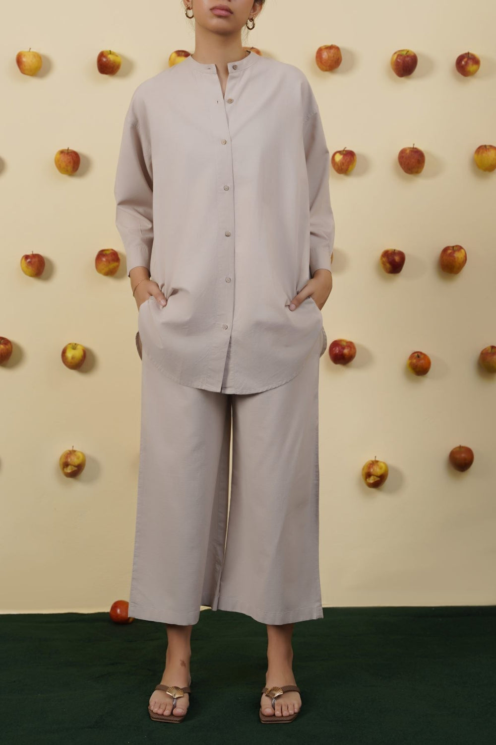 BEIGE ESSENTIAL COTTON SHIRT