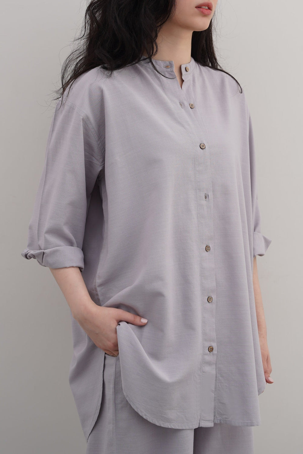 GREY ESSENTIAL COTTON SHIRT