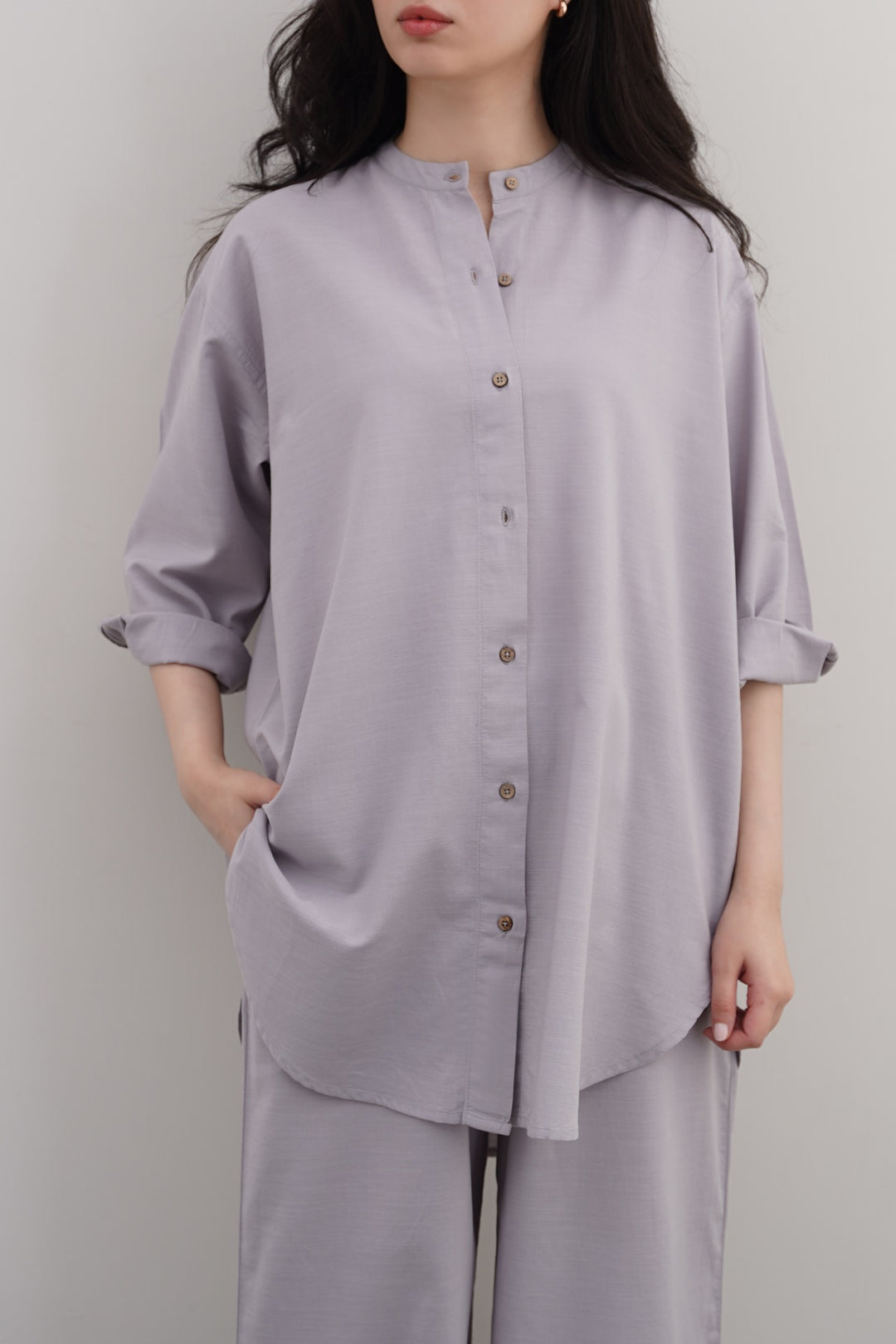 GREY ESSENTIAL COTTON SHIRT