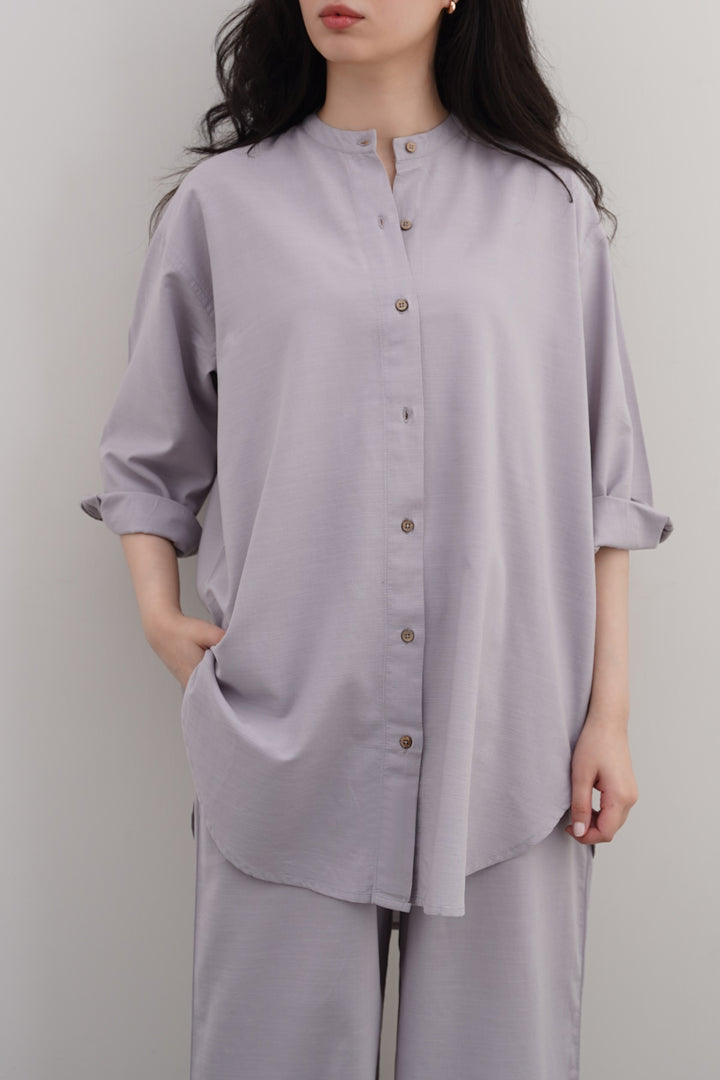 GREY ESSENTIAL COTTON SHIRT