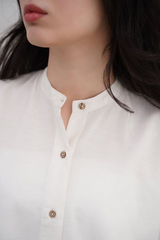 WHITE ESSENTIAL COTTON SHIRT