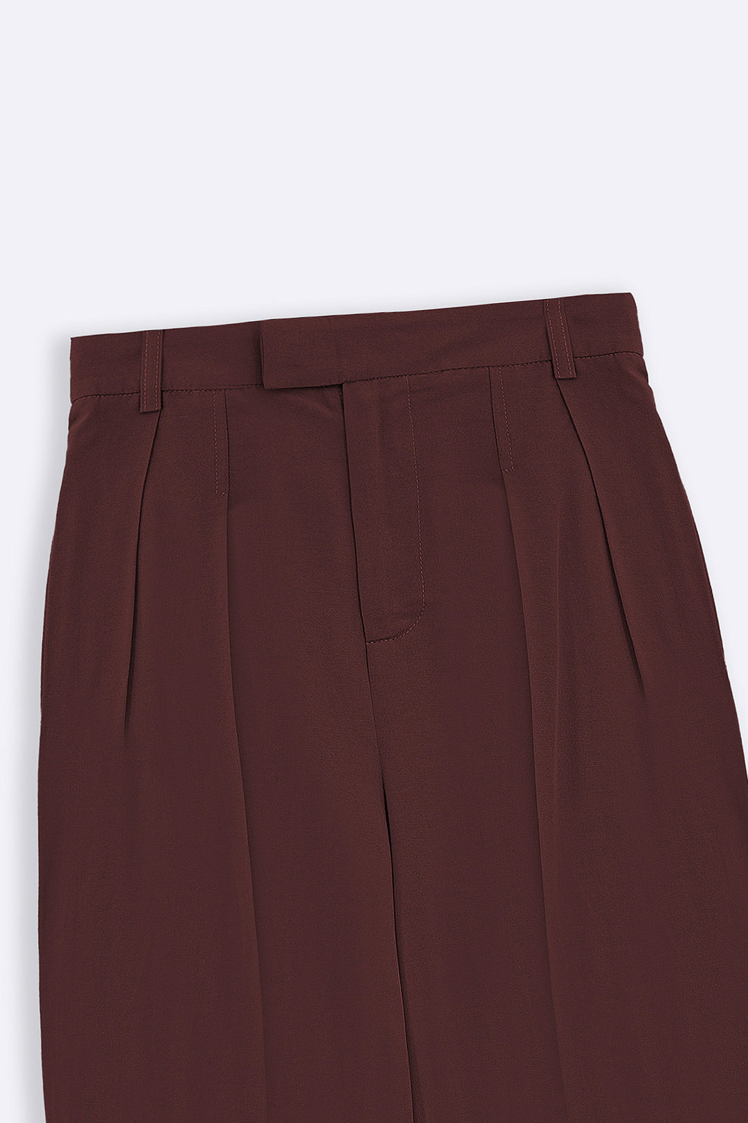 BURGUNDY SLOUCHY PLEATED PANTS