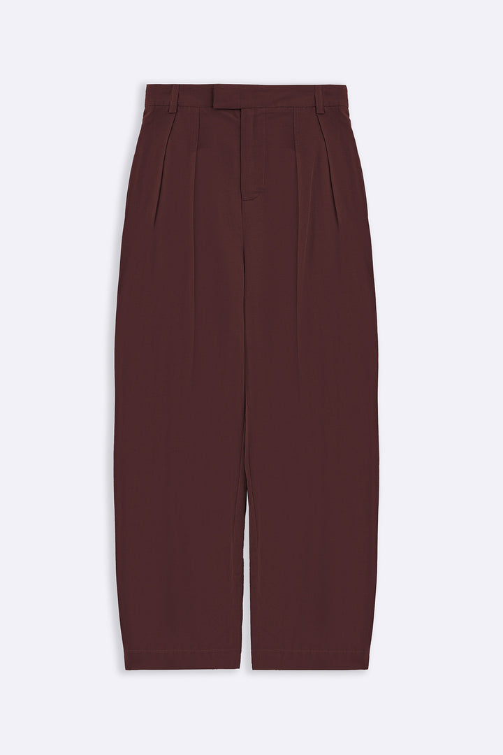 BURGUNDY SLOUCHY PLEATED PANTS