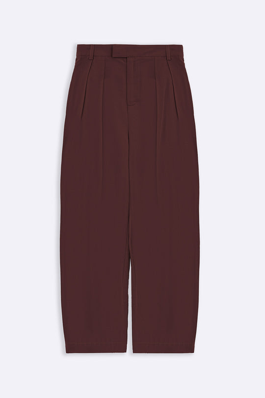 BURGUNDY SLOUCHY PLEATED PANTS