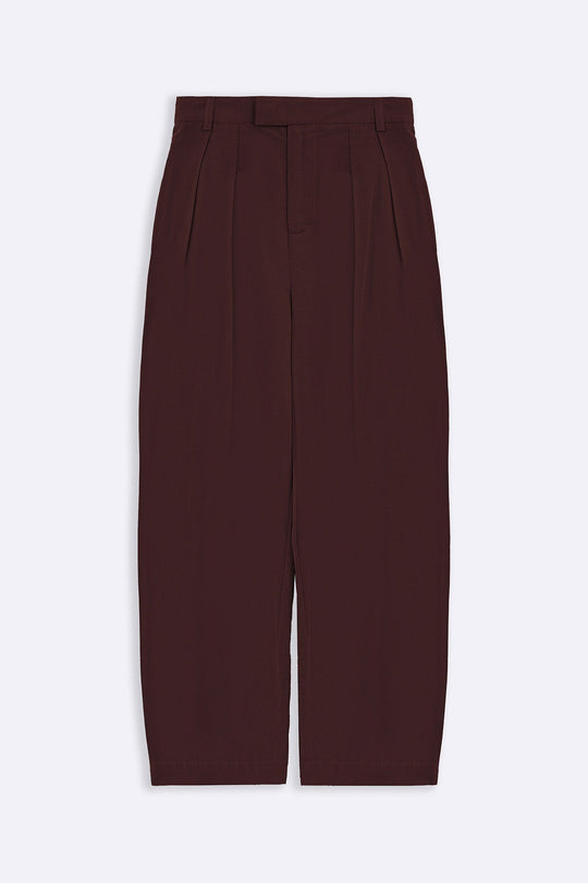 BURGUNDY SLOUCHY PLEATED PANTS