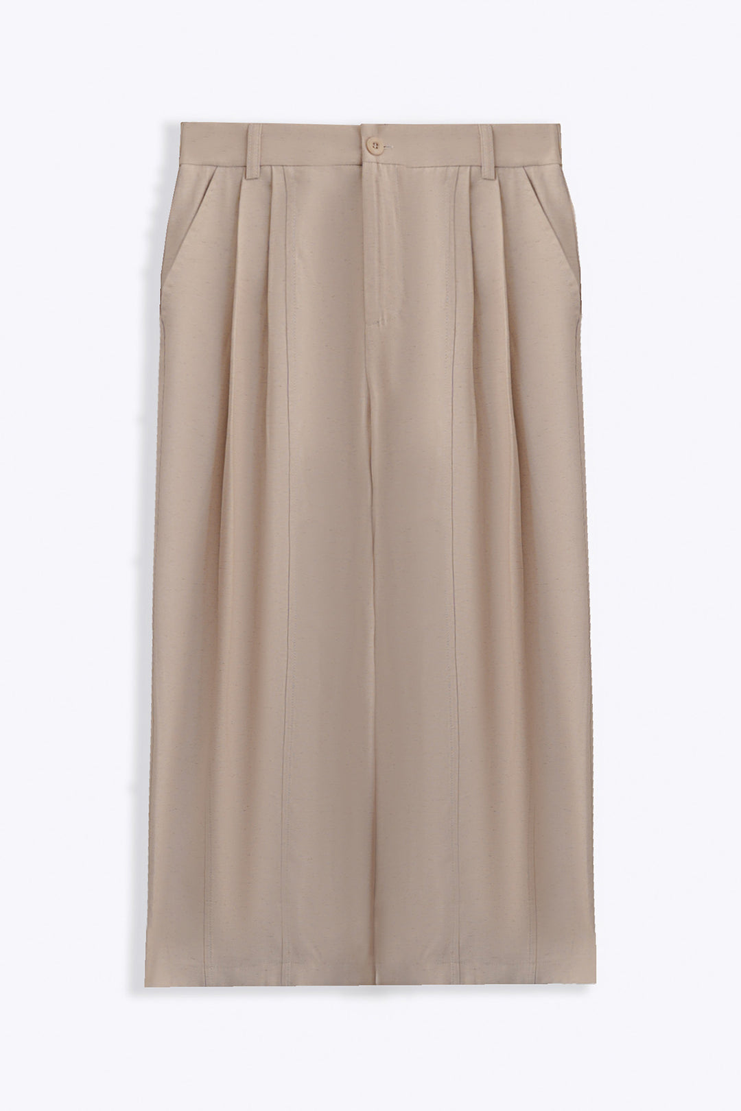 OAT WHITE COTTON-TENCEL CROPPED PANTS