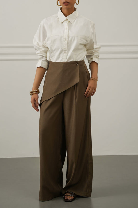 TAUPE SKIRT OVERLAY PANTS