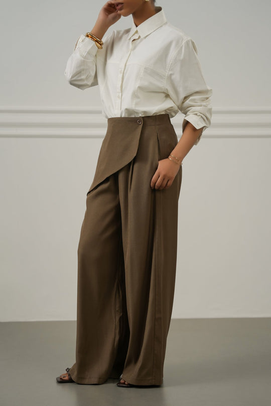 TAUPE SKIRT OVERLAY PANTS