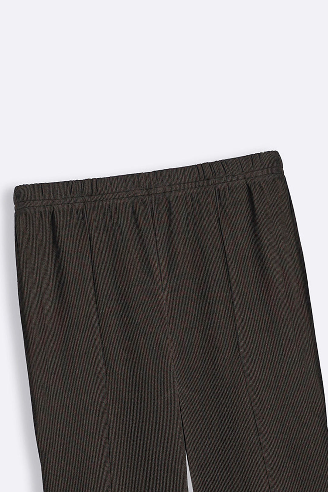 BROWN TAPERED SLIT PANTS