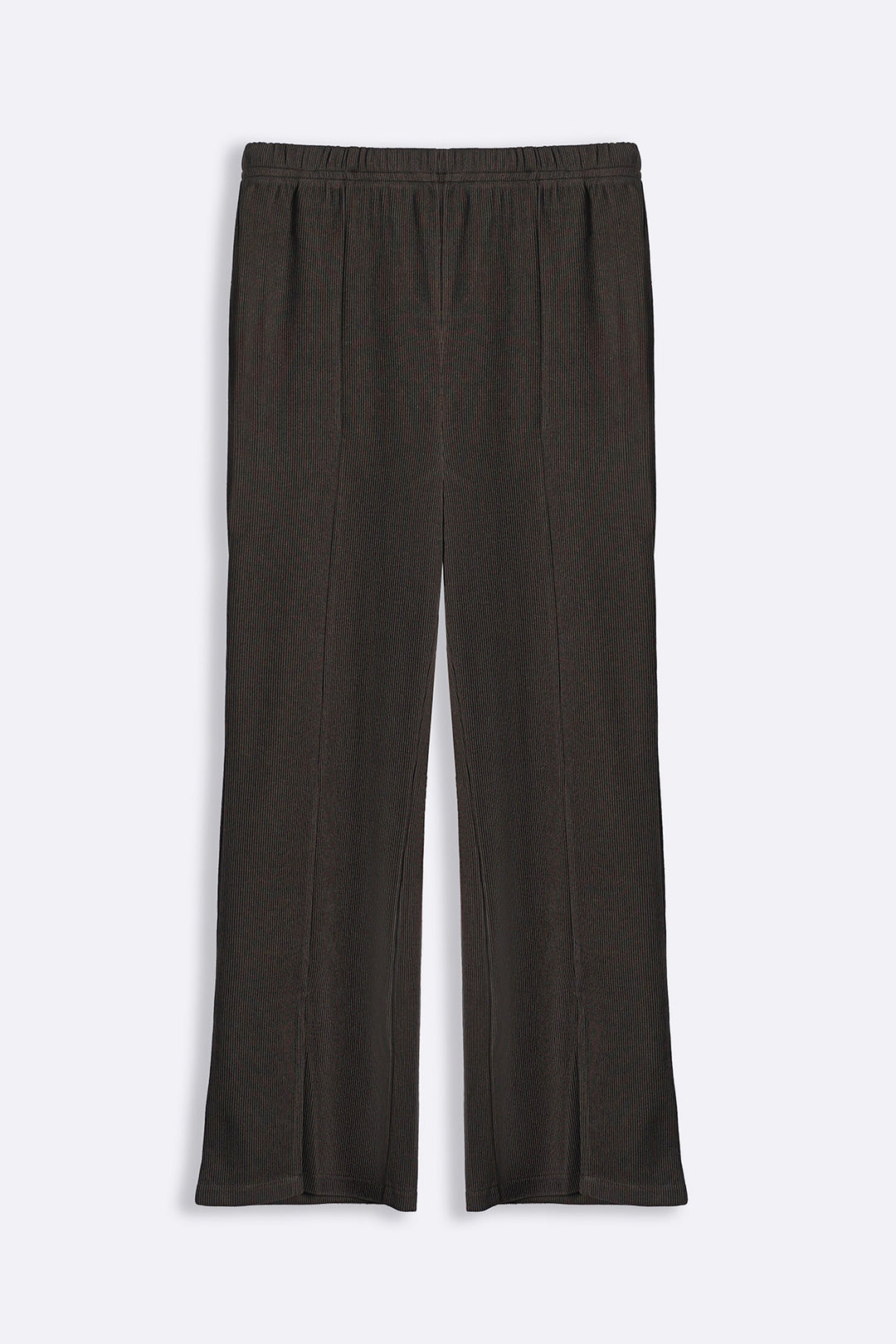 BROWN TAPERED SLIT PANTS