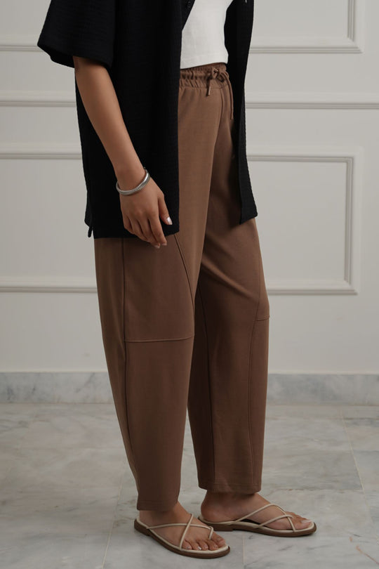 TAUPE STUDIO BARREL PANTS