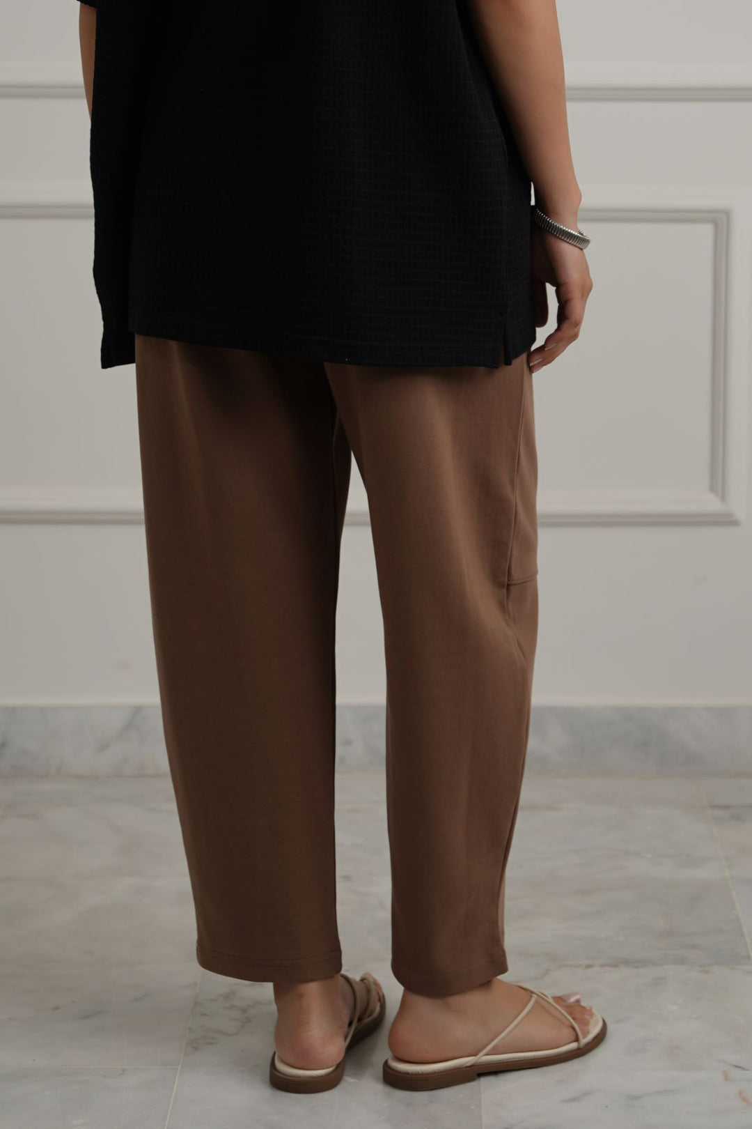 TAUPE STUDIO BARREL PANTS