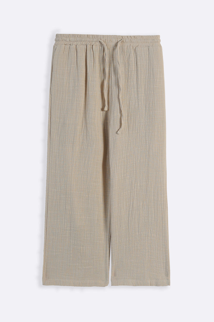 OATMEAL SIMPLE COTTON PANTS