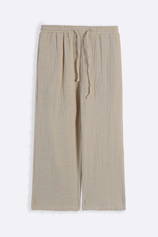OATMEAL SIMPLE COTTON PANTS