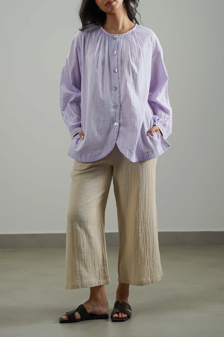 OATMEAL SIMPLE COTTON PANTS
