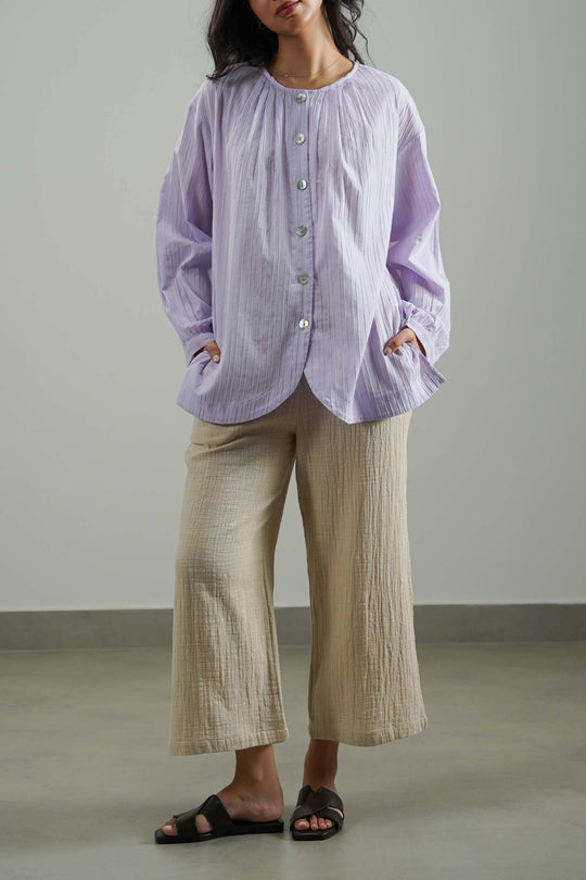 OATMEAL SIMPLE COTTON PANTS