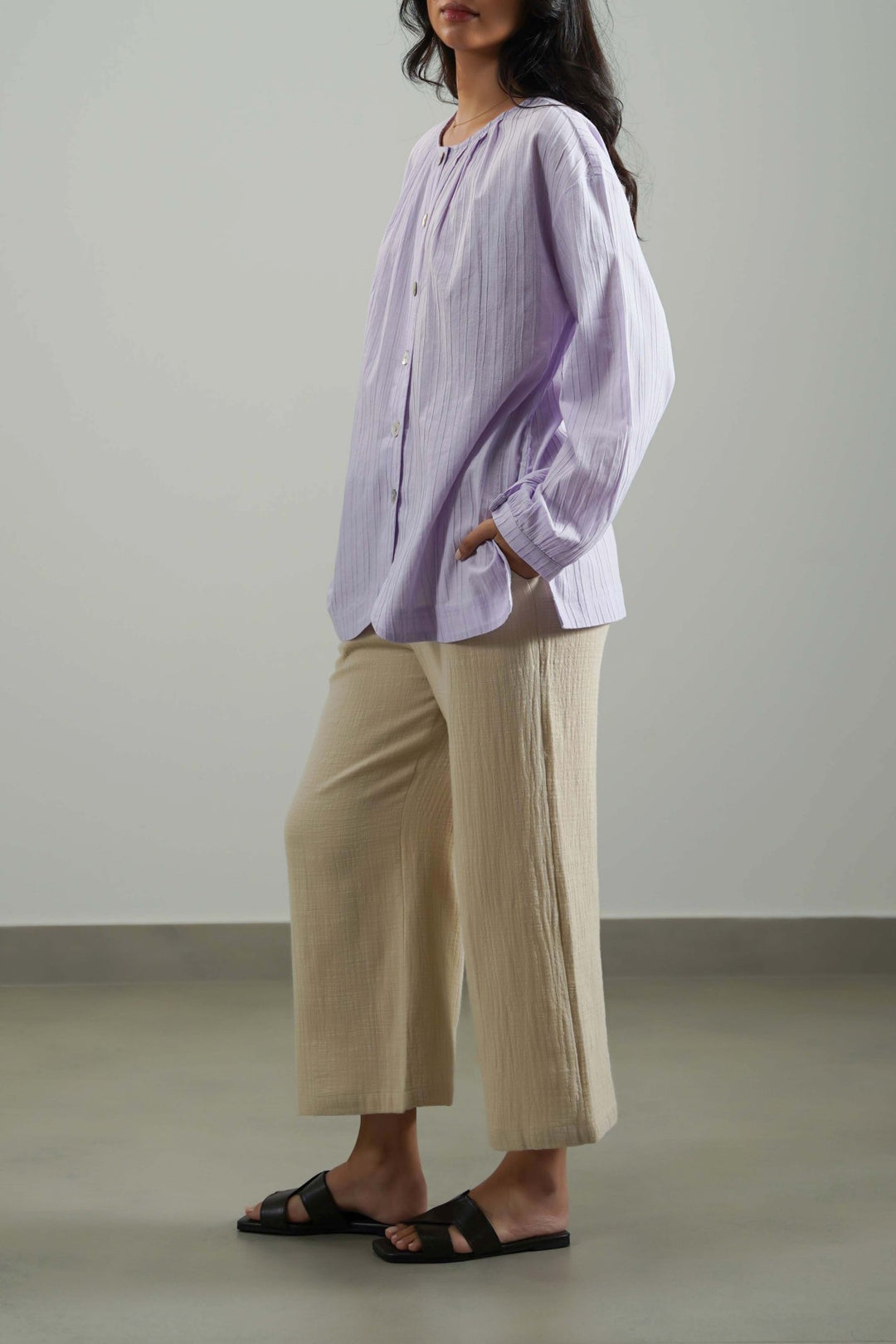 OATMEAL SIMPLE COTTON PANTS