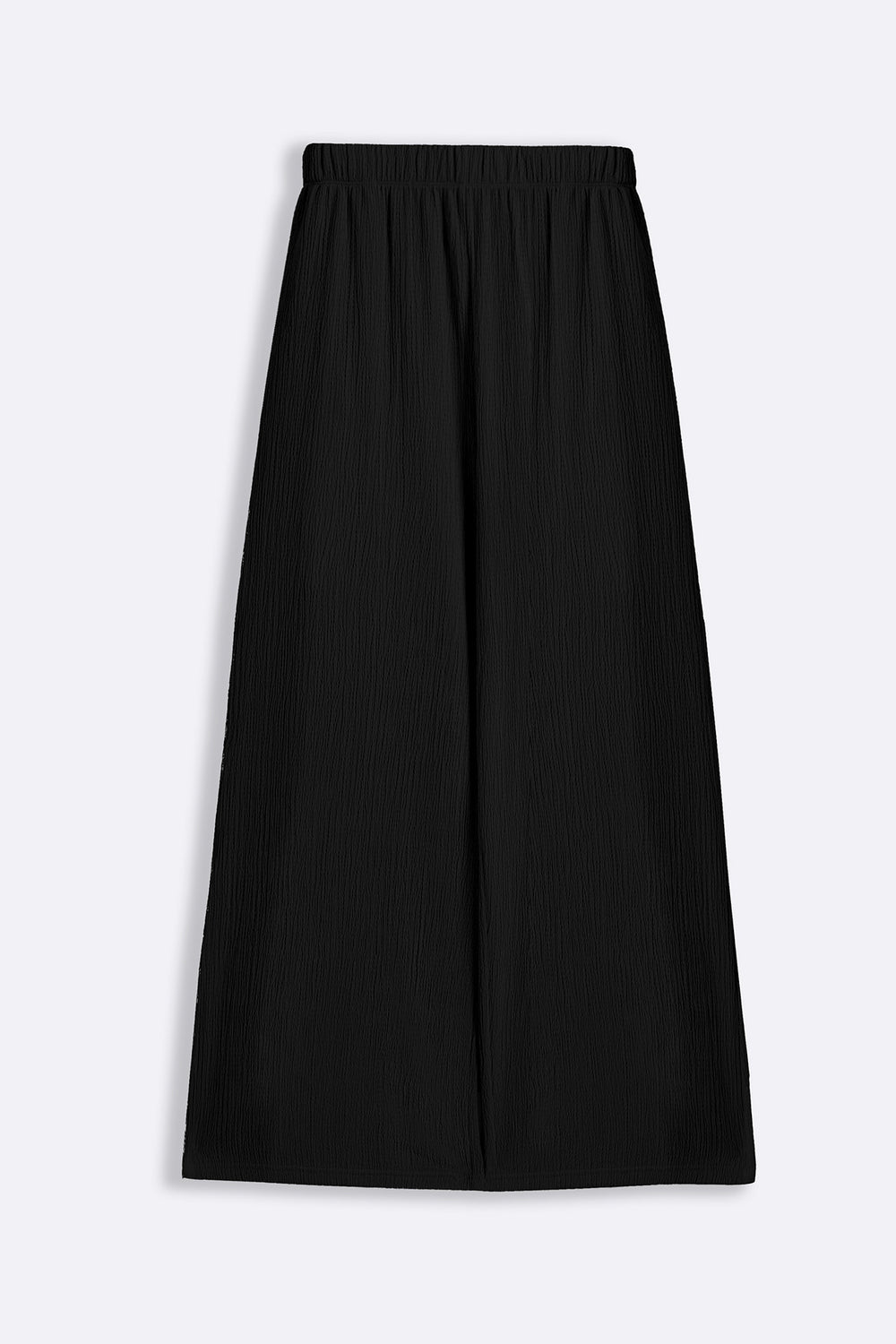 BLACK CRINKLE KNIT PANTS