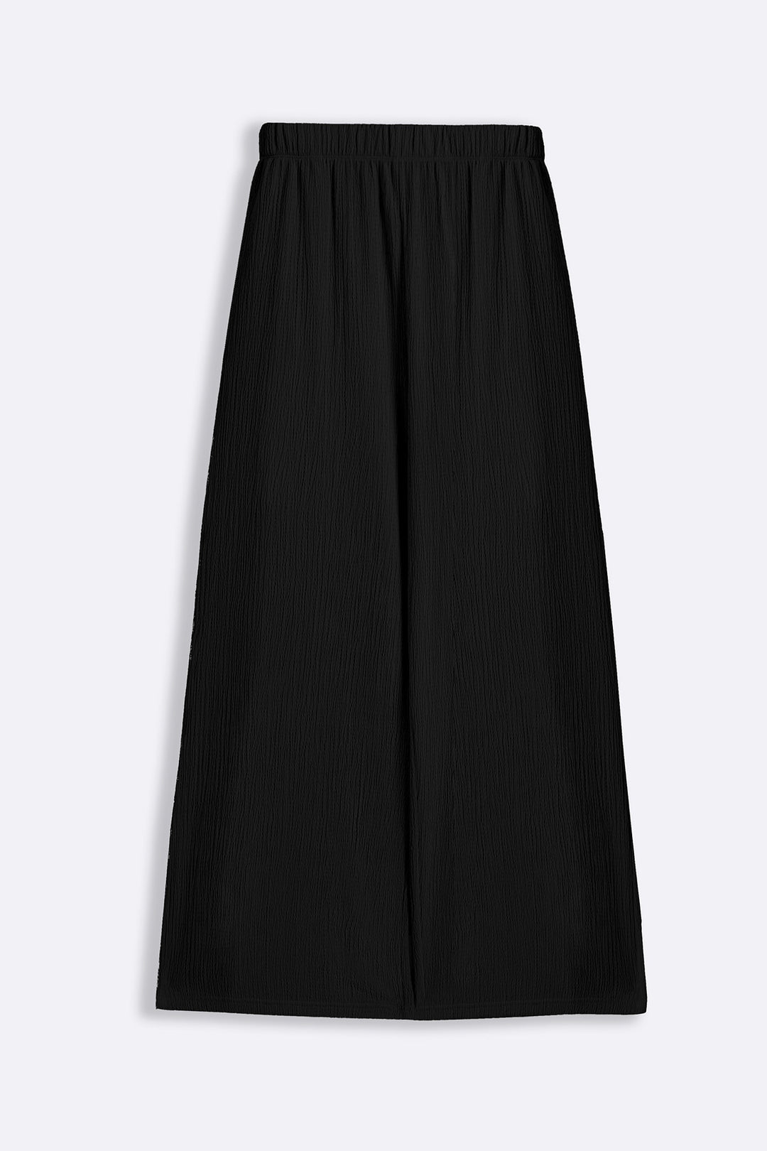BLACK CRINKLE KNIT PANTS