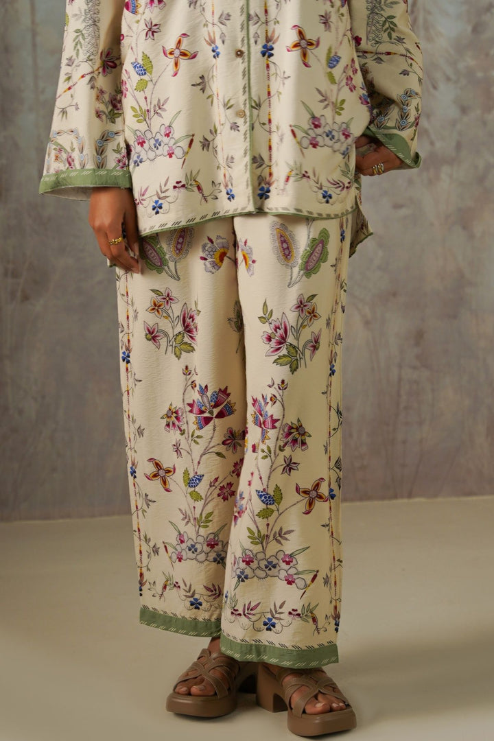 BEIGE VINTAGE FLORAL PANTS