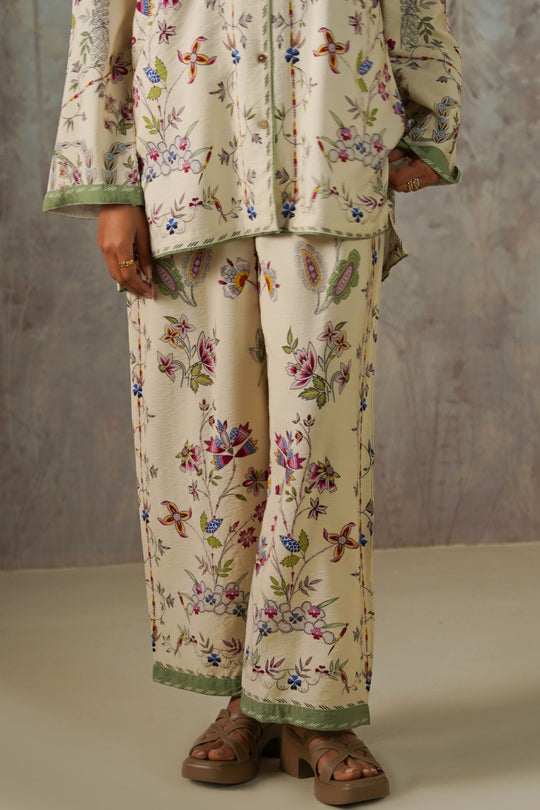 BEIGE VINTAGE FLORAL PANTS