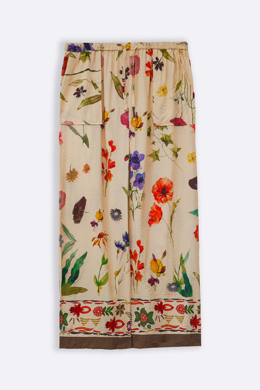CREAM FERN & POPPY PANTS