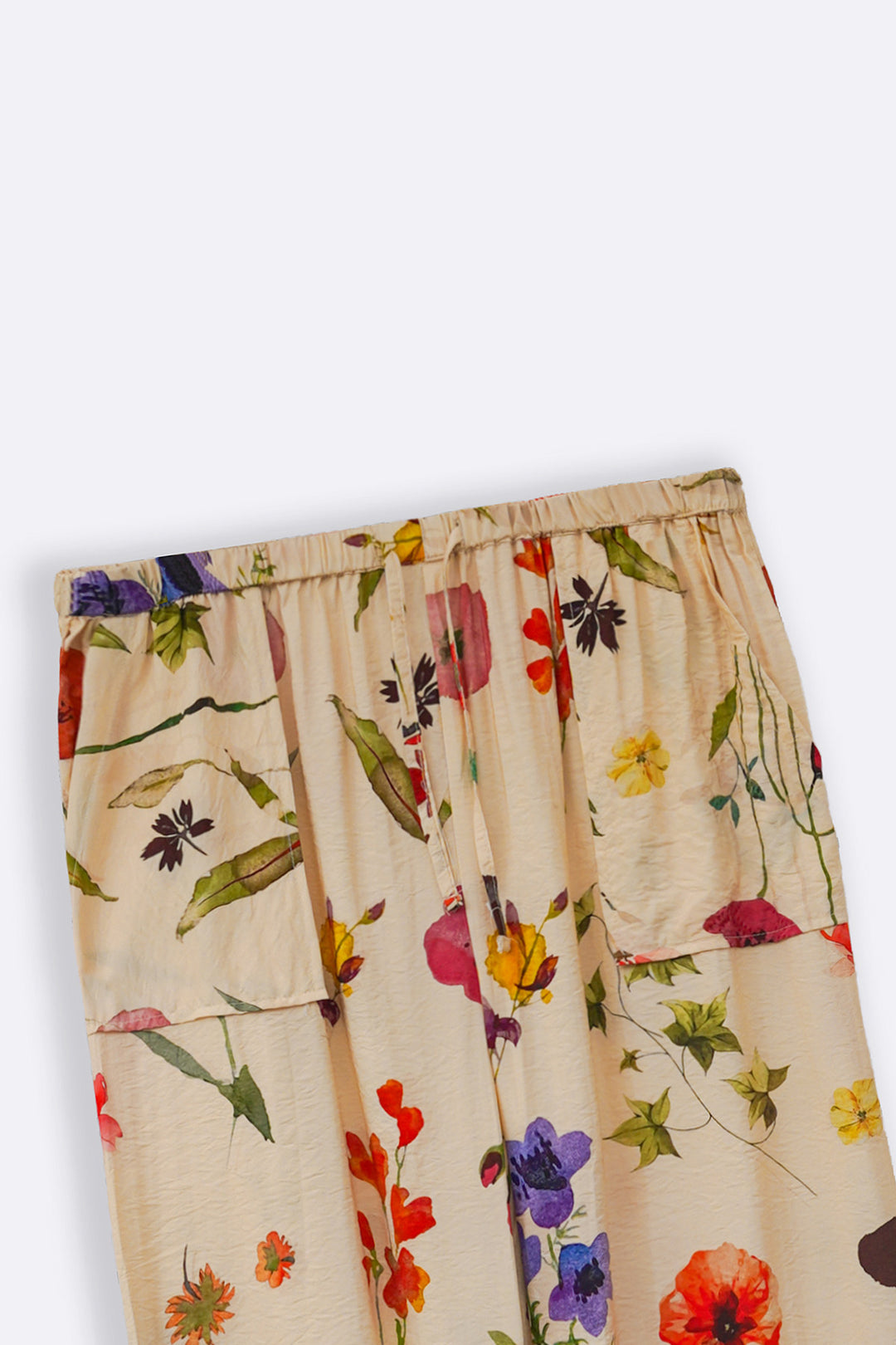 CREAM FERN & POPPY PANTS