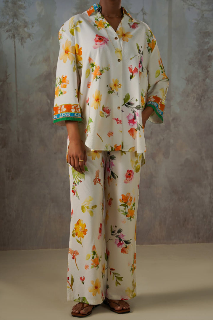 OFF WHITE LILIES AT DAWN PANTS