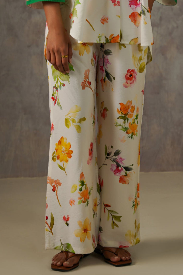 OFF WHITE LILIES AT DAWN PANTS
