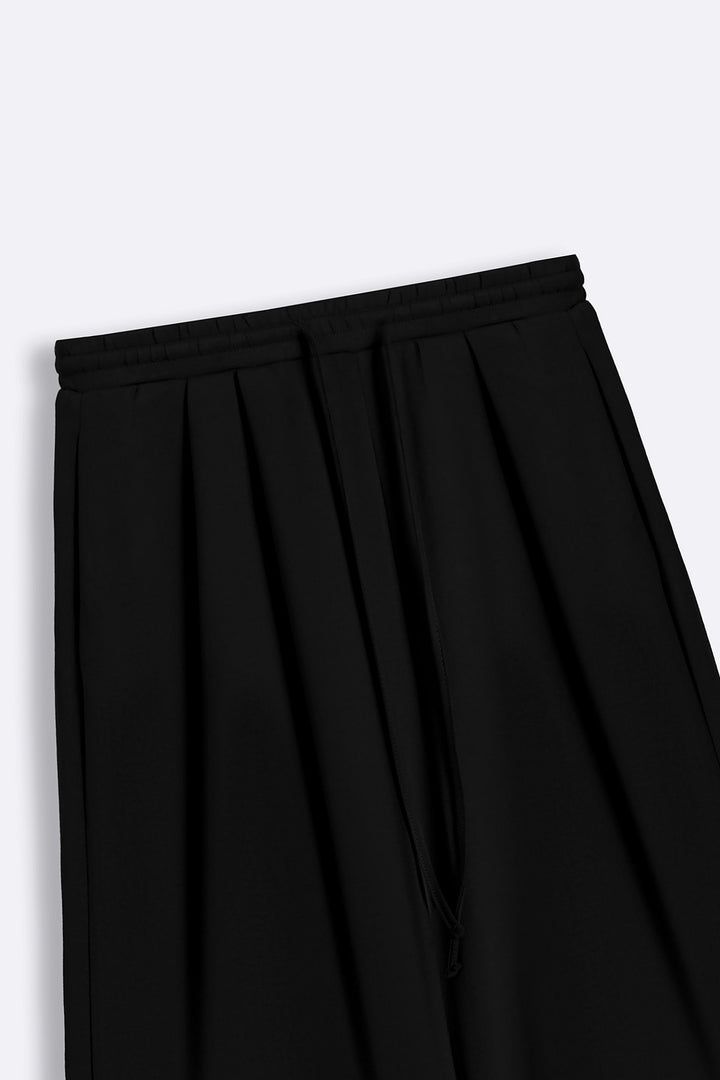 BLACK FLOWY WIDE PANTS