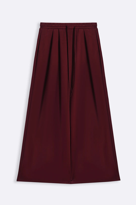 WINE FLOWY WIDE PANTS