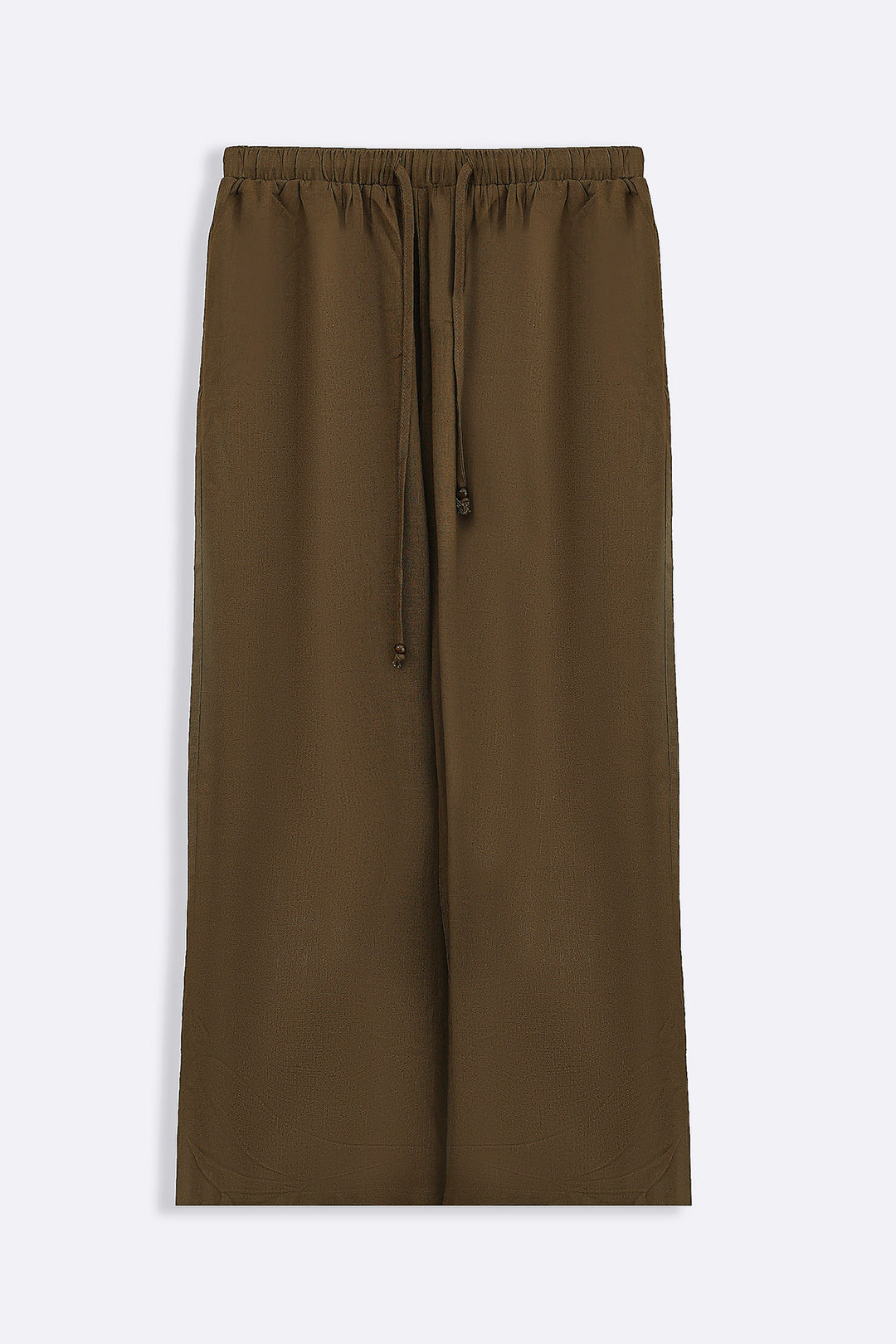 BROWN LINEN BLEND EASE CULOTTES