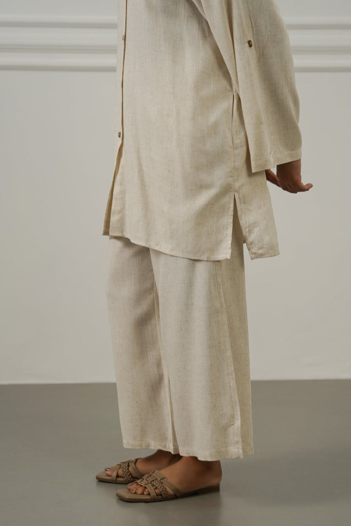 OAT MELANGE LINEN BLEND EASE CULOTTES