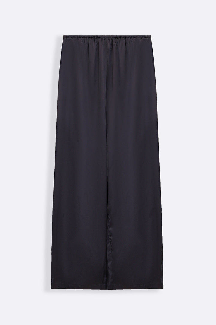 MIDNIGHT BLUE SATIN WIDE PANTS