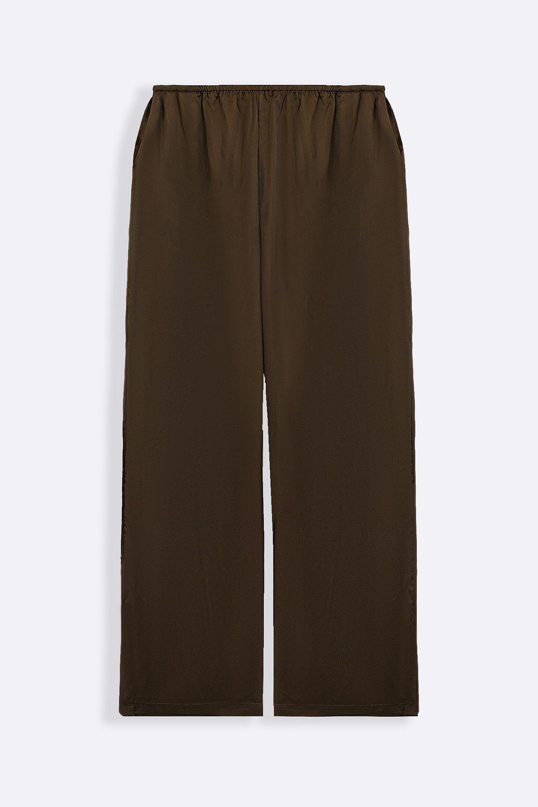 OLIVE SATIN WIDE PANTS