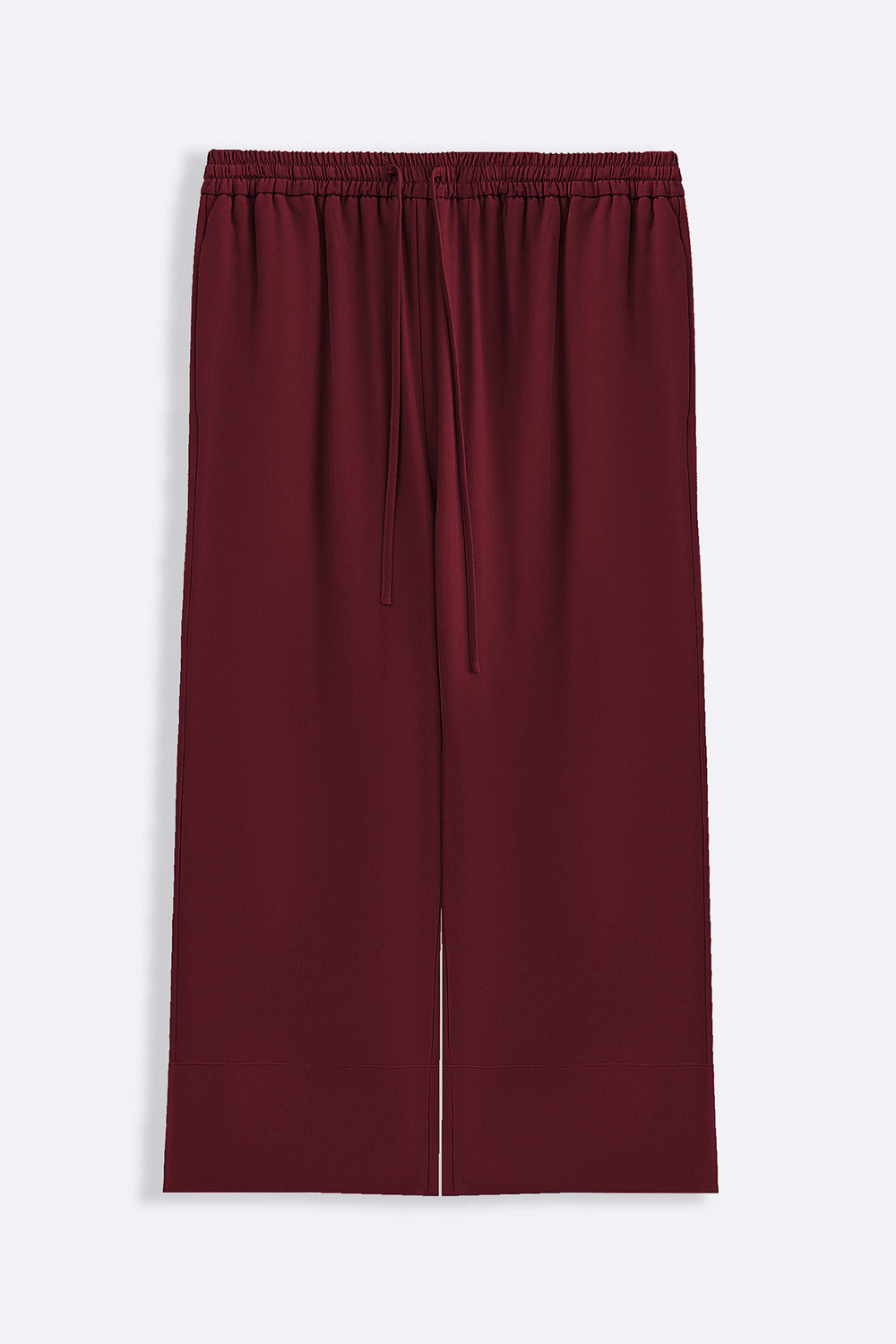 BURGUNDY TENCEL-LINEN EASE PANTS