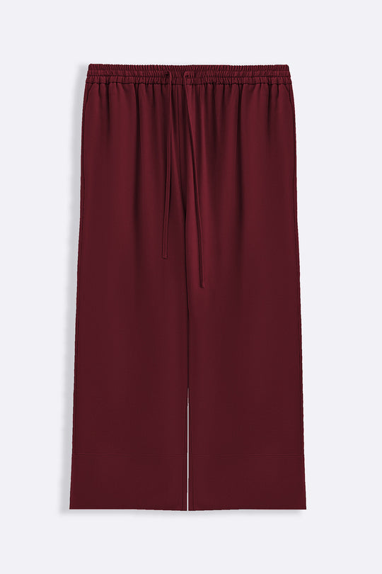 BURGUNDY TENCEL-LINEN EASE PANTS