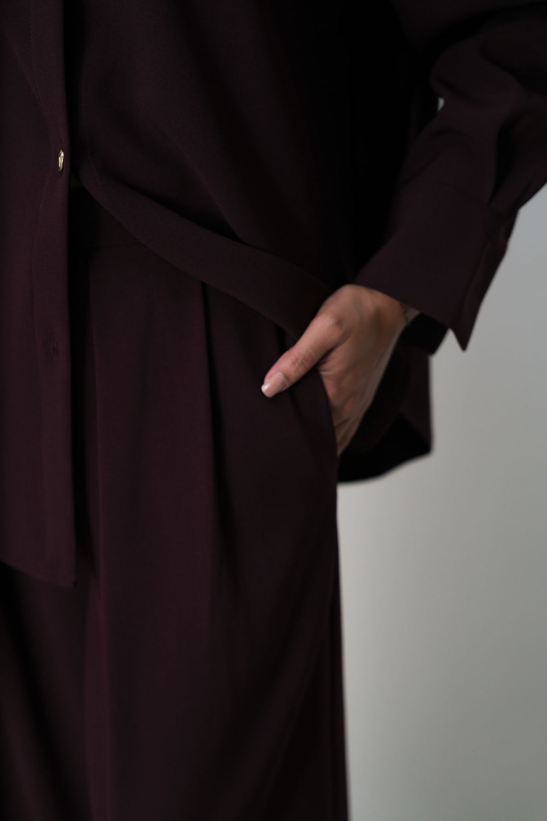 WINE FLOW PLEATED PANTS