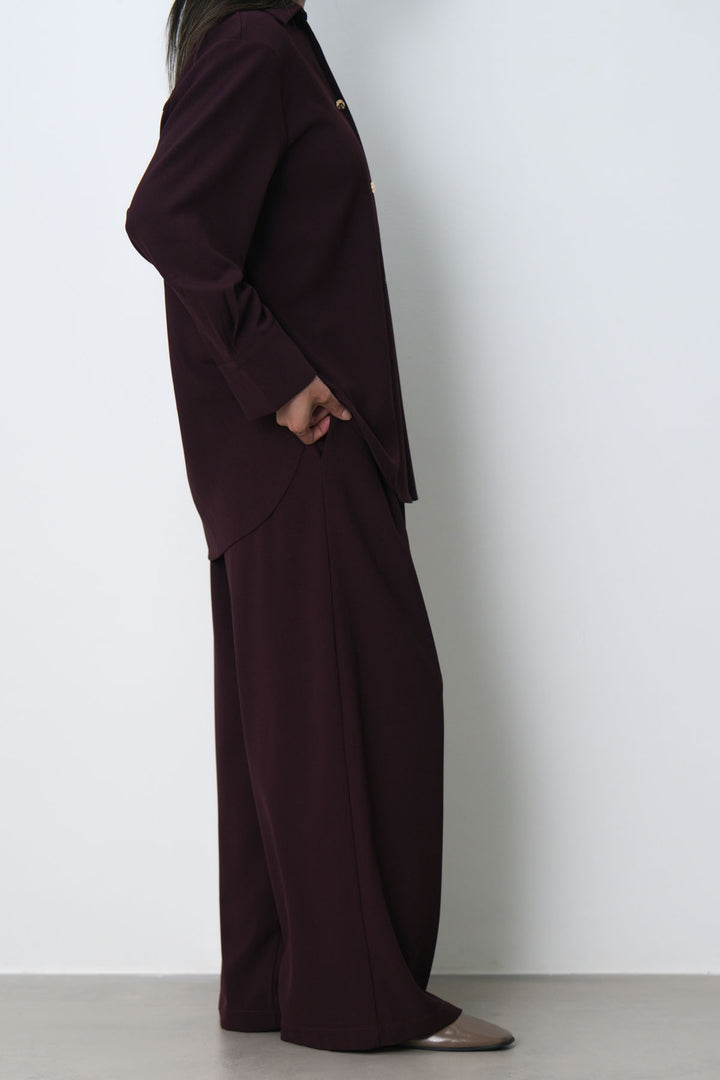 WINE FLOW PLEATED PANTS